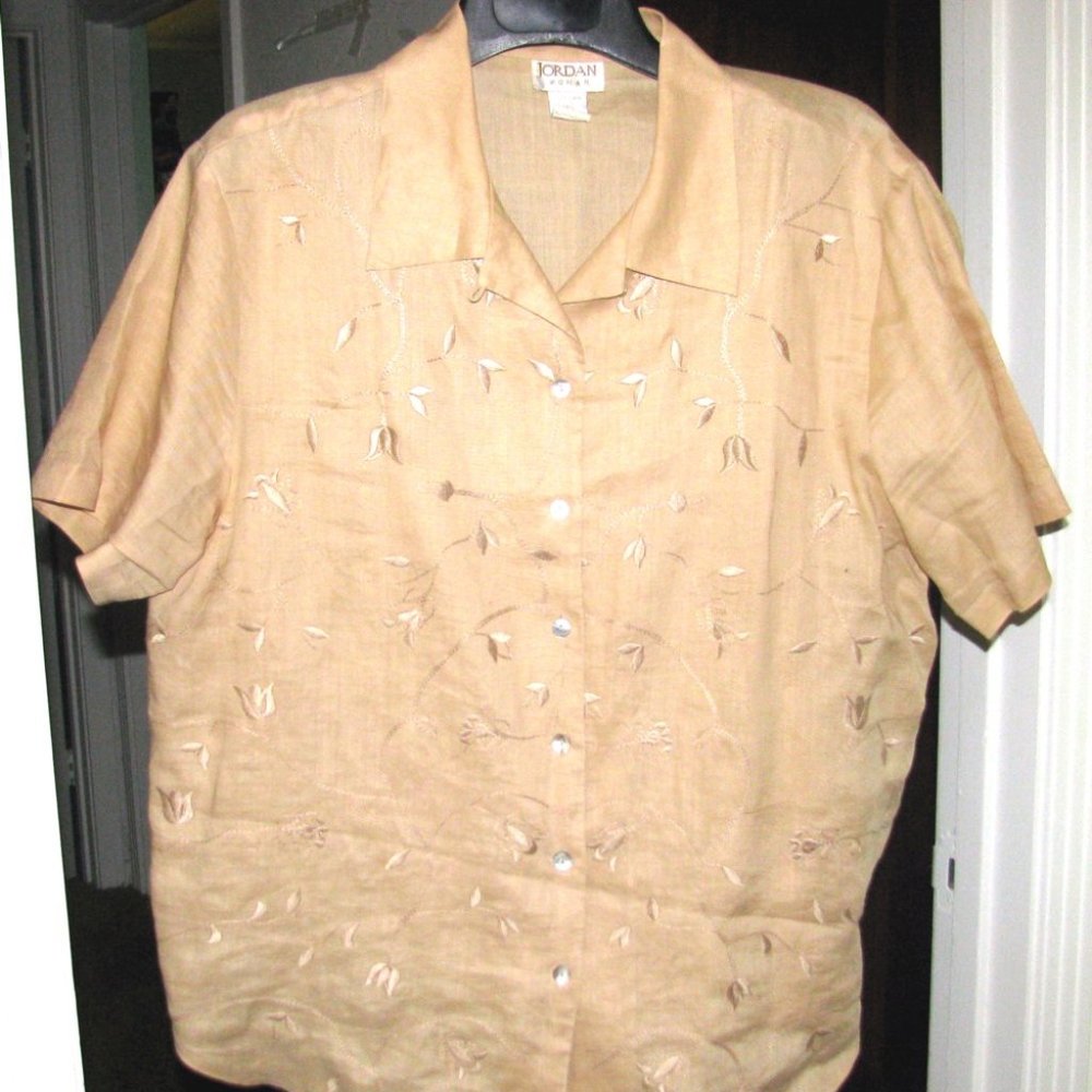 MAISE EMBROIDERED Linen SHIRT 16W Jordan Woman